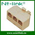 NT-Link 6p4c Color marfil 3 vías Jack